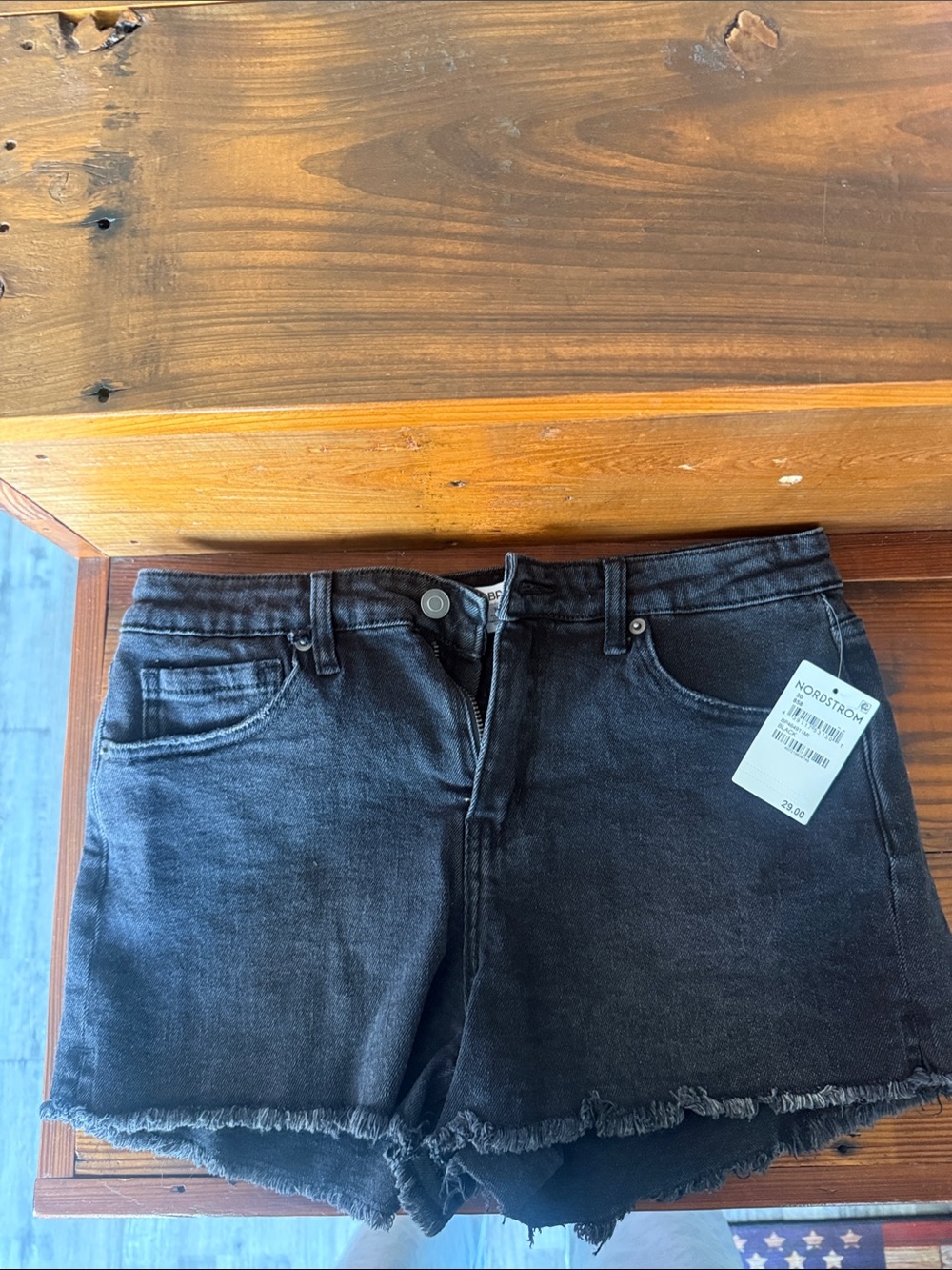 Be responsible NWT size 30 black Frayed Hem Denim Shorts